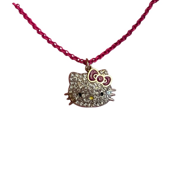 Hello Kitty Sparkling Rhinestones Pink Necklace New With Tags - Picture 2 of 3